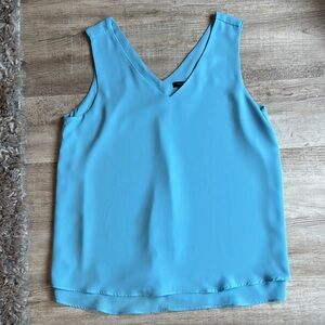Ann Taylor Factory Blue Sleeveless Tank Top V-Neck